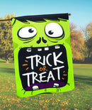 Magnolia Garden Trick Or Treat Green Monster 13 x 18 Small Double Applique Outdoor Halloween House Flag