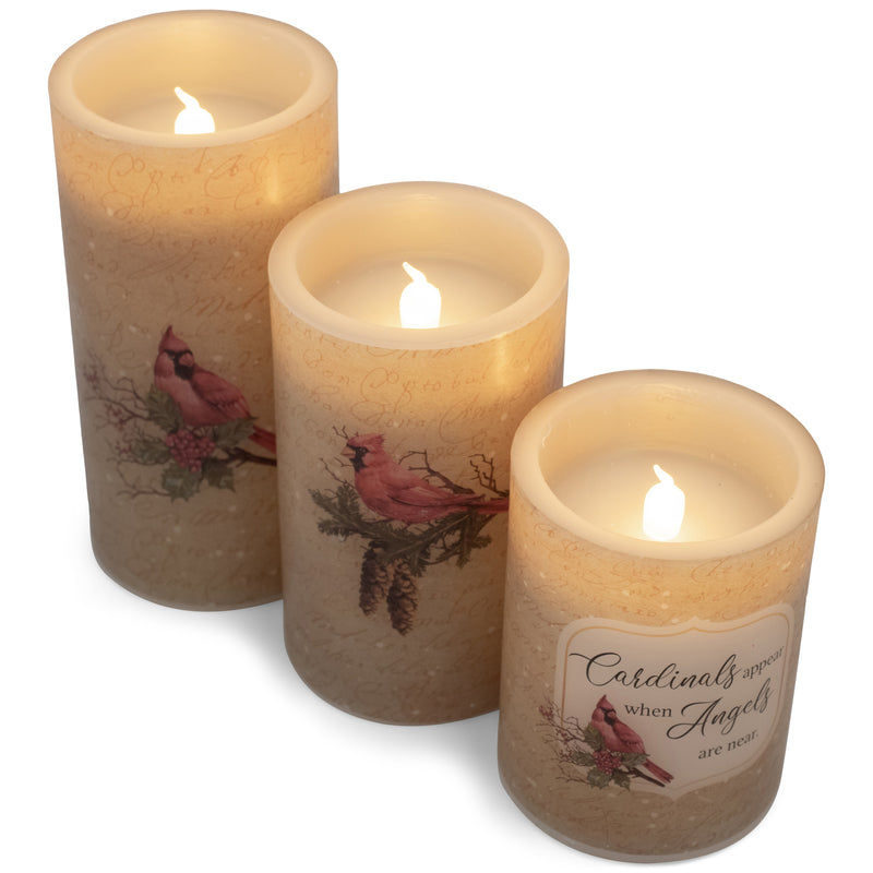 Elanze Designs Floral Pink and Green 6 inch Wax Flameless Candles Set of 3