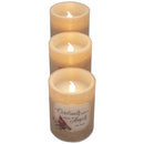 Elanze Designs Raindrop Gold Tone Glitter 6 inch Wax Flameless Candles Set of 3