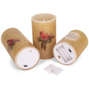 Elanze Designs Seashells Nautical Blue 6 inch Wax Flameless Candles Set of 3