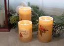 Elanze Designs Silver Tone Glitter 6 inch Wax Flameless Candles Set of 3