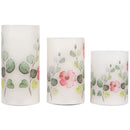 Elanze Designs Marbled White and Grey 6 inch Wax Flameless Candles Set of 3