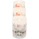 Elanze Designs Raindrop Gold Tone Glitter 6 inch Wax Flameless Candles Set of 3