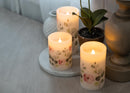 Elanze Designs Silver Tone Glitter 6 inch Wax Flameless Candles Set of 3