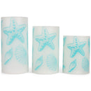 Elanze Designs Marbled White and Grey 6 inch Wax Flameless Candles Set of 3