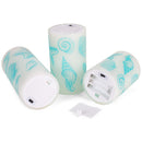 Elanze Designs Seashells Nautical Blue 6 inch Wax Flameless Candles Set of 3