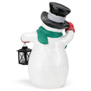 Elanze Designs Waving Snowman 17 inch Resin LED Christmas Door Greeter Figurine