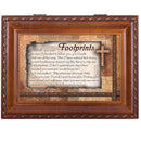 Footprints Inspirational Woodgrain Traditional Music Box Plays Amazing Grace