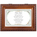 Top down view of Dear Aunt Woodgrain Rope Trim Music Box