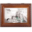 Personalize with Photo Woodgrain Rope Trim Jewelry Music Box Plays You Are My Sunshine