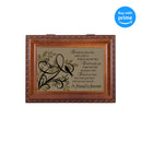 Top down view of A Friend Is Forever Woodgrain Music Box/Rope Trim Box