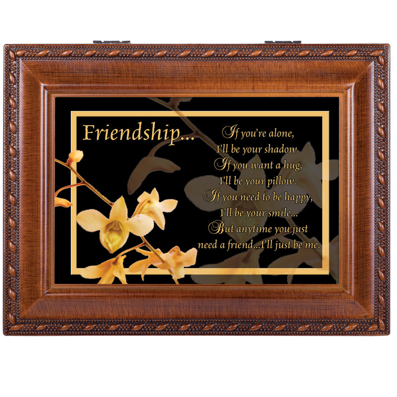 Friendship Woodgrain Music Box Plays Friends Are For