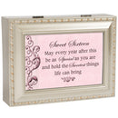 Home décor keepsake and trinket box made with hidden musical mechanism inside