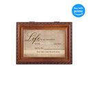 Top down view of Life is Woodgrain Rope Trim Music Box