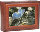 God Gives Good Gifts Woodgrain Rope Trim Jewelry Music Box Plays Wind Beneath My Wings