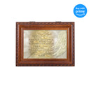 Top down view of Final Flight Bereavement Woodgrain Rope Trim Inspirational Music Box