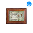 Top down view of Retirement Worked Hard Those Years Woodgrain Rope Trim Jewelry and Music Box