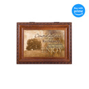 Congrats On Your Retirement Enjoy Woodgrain Rope Trim Jewelry Music Box Plays Wonderful World