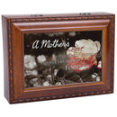 A Mother's Love Bereavement Rich Woodgrain Finish with Rope Trim Jewelry Music Box - Plays Song Amazing Grace