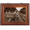Top down view of Brother's Traveled Bereavement Woodgrain Rope Trim Music Box