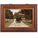 Father Bereavement Rich Woodgrain Finish Jewelry Music Box - Plays Amazing Grace