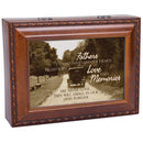 Father Bereavement Rich Woodgrain Finish Jewelry Music Box - Plays Amazing Grace