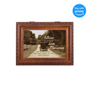 Top down view of Fathers Love and Memories Bereavement Woodgrain Rope Trim Music Box