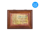 Top down view of Sister-in-Law Rich Woodgrain Rope Trim Music Box