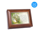 Irish Prayer Always Have Shelter Woodgrain Rope Trim Jewelry Music Box Plays Irish Lullaby