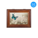 Top down view of Trail of Beautiful Memories Woodgrain Rope Trim Keepsake Music Box