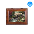 Top down view of Be Still Inspirational Woodgrain Rope Trim Music Box