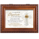 Celebrate Baptism Child Woodgrain Rope Traditional Music Box Plays Friend In Jesus