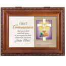First Communion Gods Grace Woodgrain Traditional Music Box Plays How Great Thou Art