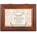 Daughter in Law Friend Treasure Woodgrain Rope Trim Jewelry Music Box Plays Friend in Jesus