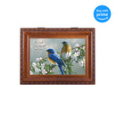 Top down view of Watchful Birds Woodgrain Rope Trim Inspirational Music Box