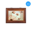 Top down view of Old Friends Friendship Woodgrain Rope Trim Music Jewelry Box