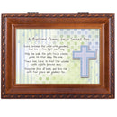 Baptismal Prayer Lead Him Woodgrain Rope Trim Jewelry Music Box Plays Jesus Loves Me