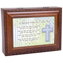 Baptismal Prayer Lead Him Woodgrain Rope Trim Jewelry Music Box Plays Jesus Loves Me