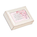 Baptismal Prayer Lead Her Ivory Rope Trim Jewelry Music Box Plays Jesus Loves Me