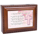 Baptismal Prayer Lead Her Woodgrain Rope Trim Jewelry Music Box Plays Jesus Loves Me