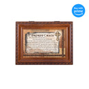Top down view of Broken Chain Inspirational Woodgrain Rope Trim Music Box