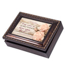 Home décor keepsake and trinket box made with hidden musical mechanism inside