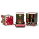 Mark Feldstein & Associates Train Countdown Rosy Red 16 x 6 Wood and Metal Holiday Decor Advent Calendar