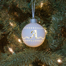 Mark Feldstein & Associates A LED Monogram White Bisque 4 x 4 Porcelain Ceramic Decorative Hanging Ornament