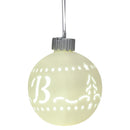 Mark Feldstein & Associates B LED Monogram White Bisque 4 x 4 Porcelain Ceramic Decorative Hanging Ornament