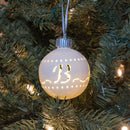 Mark Feldstein & Associates B LED Monogram White Bisque 4 x 4 Porcelain Ceramic Decorative Hanging Ornament