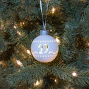 Mark Feldstein & Associates D LED Monogram White Bisque 4 x 4 Porcelain Ceramic Decorative Hanging Ornament