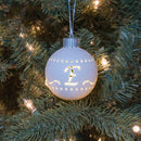 E LED Monogram White Bisque 4 x 4 Porcelain Ceramic Decorative Hanging Ornament