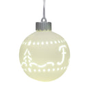 Mark Feldstein & Associates F LED Monogram White Bisque 4 x 4 Porcelain Ceramic Decorative Hanging Ornament