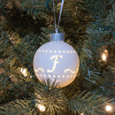 Mark Feldstein & Associates F LED Monogram White Bisque 4 x 4 Porcelain Ceramic Decorative Hanging Ornament